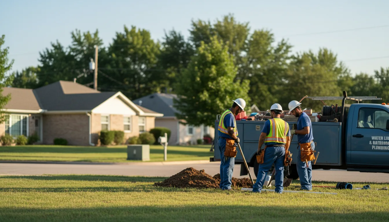 Residential water line and bathroom plumbing service in Knobel, AR